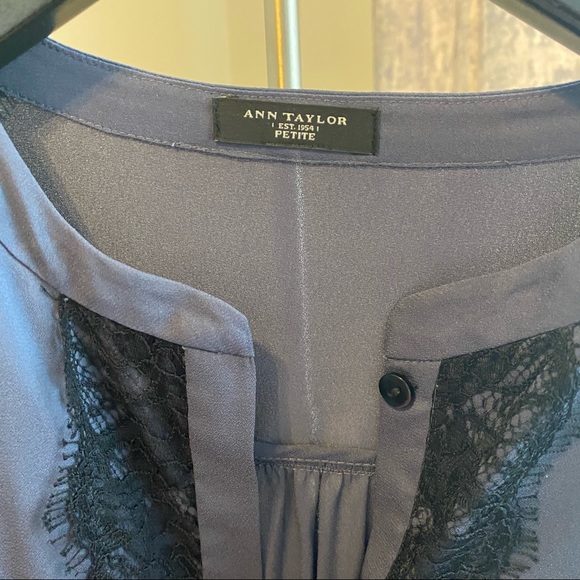 Ann Taylor PETITE Lace Trim Blouse - Picture 5 of 7